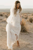 Sheath Bateau Long Sleeves Tulle Wedding Dress with Lace Appliques HZ0527