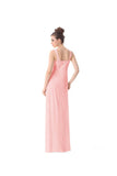 Newest Simple Pink Chiffon Long Prom Bridesmaid Dresses HZ0527