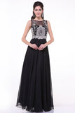 Chiffon Black Beaded Cap Sleeves Long Prom Dresses HZ0527