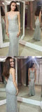 Shiny Mermaid Spaghetti Sheath Silver Long Sexy Prom Dresses HZ0527