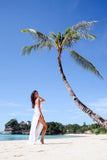 Simple Sexy Backless Beach Wedding/Bridal Dress,Slit Spaghetti Straps Summer White Wedding Gown HZ0527