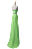 Sage Chiffon Long Beaded Empire Prom Evening Dresses HZ0527
