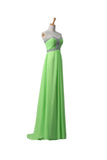 Sage Chiffon Long Beaded Empire Prom Evening Dresses HZ0527