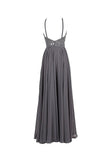 Top Selling Gray Chiffon Backless Cheap Long Evening Prom Dress HZ0527