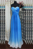 Gradient Ombre Chiffon Beaded Long Prom Dresses HZ0527