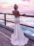 Spaghetti Strap V Neck Lace Long Mermaid Prom Dress HZ0527
