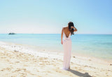 Simple Sexy Backless Beach Wedding/Bridal Dress,Slit Spaghetti Straps Summer White Wedding Gown HZ0527