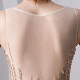 A Line Long Prom Dresses With Beading Formal Evening Gown HZ0527