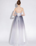 A Line Halter Tulle Long Prom Dresses With Appliques HZ0527