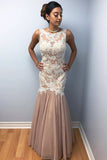 Mermaid Chiffon Prom Dresses With Lace, Long Charming Prom Gown HZ0527