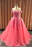 Promfast Ball Gown Sweetheart Cap Sleeve Lace Appliques Prom Dress HZ0527