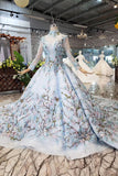Stunning Light Blue Ball Gown Wedding Dresses, Quinceanera Dresses HZ0527