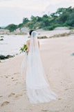 90 Inches Ivory Wedding Veil Chapel Length Cut Edge Veils HZ0527