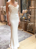 Mermaid Spaghetti Straps Backless Ruched Boho Wedding Dress HZ0527