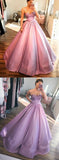 Unique Pink Sweetheart Modest Ball Gown Prom Dress With Beading HZ0527