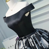 A Line Black Off the Shoulder Homecoming Dresses, Short Prom Dress HZ0527