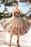 Sweetheart Butterfly Lace Tulle Knee length Ball Gown Homecoming Dress,Graduation Dresses HZ0527