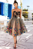 Sweetheart Butterfly Lace Tulle Knee length Ball Gown Homecoming Dress,Graduation Dresses HZ0527