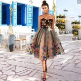 Sweetheart Butterfly Lace Tulle Knee length Ball Gown Homecoming Dress,Graduation Dresses HZ0527