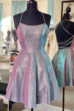 Sparkle Criss Cross Short A Line Homecoming Dress HZ0527