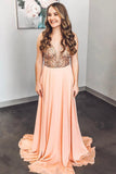 Spaghetti Straps A Line Beaded Prom Dresses, Junior Party Dress HZ0527