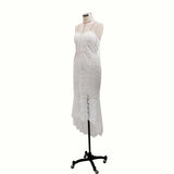 Elegant Lace White Sheath Prom Dress, Lace Simple Wedding Dress HZ0527