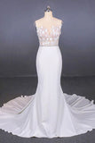 Mermaid Appliques Long Stunning Wedding Dress, Long Bridal Dresses HZ0527