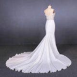 Mermaid Appliques Long Stunning Wedding Dress, Long Bridal Dresses HZ0527