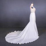 Mermaid Appliques Long Stunning Wedding Dress, Long Bridal Dresses HZ0527