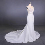 Mermaid Appliques Long Stunning Wedding Dress, Long Bridal Dresses HZ0527