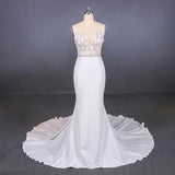 Mermaid Appliques Long Stunning Wedding Dress, Long Bridal Dresses HZ0527