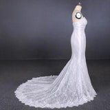 Mermaid Spaghetti Straps Lace Wedding Dress, Fashion Long Bridal Dresses HZ0527