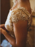 Sheath Round Neck Backless Rose Gold Sequin Long Bridesmaid Dress HZ0527