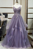 Beautiful Spaghetti Straps Lace Appliques Long Prom Dresses Evening Dresses HZ0527