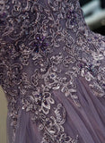 Beautiful Spaghetti Straps Lace Appliques Long Prom Dresses Evening Dresses HZ0527