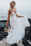 Mermaid Sweetheart Sweep Train Elegant Wedding Dress with Lace Appliques HZ0527