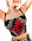 Promfast Two Pieces Trumpet/Mermaid Spaghetti Straps Black Lace Appliques Long Prom Dresses HZ0527