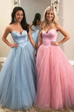 Promfast Charming A-line Sweetheart Zipper Long Prom Dresses Tulle Evening Dress HZ0527
