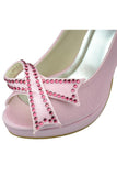 Beautiful Pink Beading High Heel Peep Toe Girly Party Shoes HZ0527