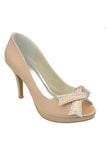 Beautiful Pink Beading High Heel Peep Toe Girly Party Shoes HZ0527