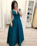 Simple A Line Satin Prom Dresses, Cheap Formal Dress For Teens HZ0527