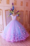 Princess Pink and Blue Ball Gown Cheap Prom Dresses,Quinceanera Dresses HZ0527