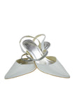 Ankle Strap Handmade White Close Toe Wedding Shoes HZ0527
