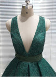 Shinny Green Sequined Ball Gown Cheap Prom Dress, Quinceanera Dresses HZ0527