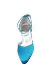 Burgundy Ankle Strap Comfy Close Toe Wedding Dress For Women HZ0527
