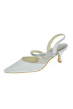 Ankle Strap Handmade White Close Toe Wedding Shoes HZ0527