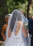 Elegant V Neck Sleeveless Wedding Gowns,V Back White Beach Bridal Dress HZ0527