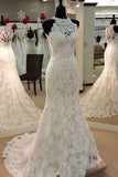 Elegant Mermaid Sleeveless Lace Wedding Dress,Cheap Bridal Dresses HZ0527