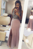 Sparkly Beaded Split Side Mermaid Sexy Prom Dresses, Formal Evening Dresses HZ0527