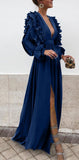 Boho Colorful V Neck A Line Cheap Bridesmaid Dress, Long Modest Dresses HZ0527